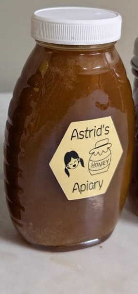 16 oz glass jar of Astrid's Apiary honey